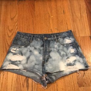 Bleached Jean Shorts